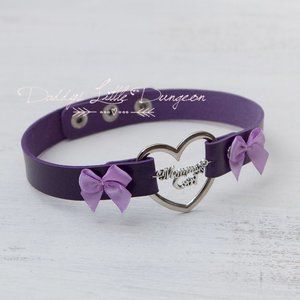 Purple Mommy's Girl Charm Heart Day Collar Lolita Choker for Cosplay